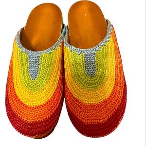 Chelsea & Violet Multicolor Crochet Mules
